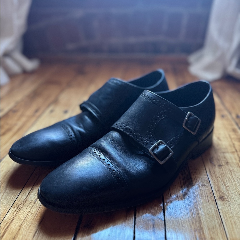 Bostonian Black Double Monk Strap Mens Shoes
